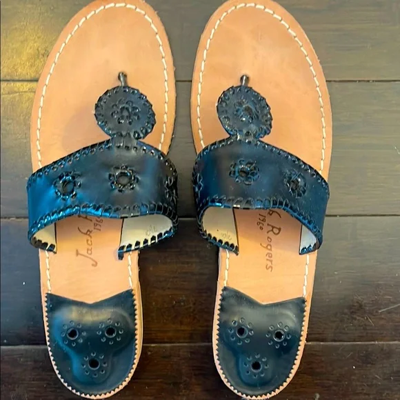 Jack Rogers classic black sandals sz 10.5 - Picture 2 of 6